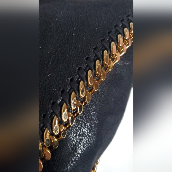 🔥🔥STELLA McCARTNEY-faux brushed-leather backpack-whipstiched gold chain trim. - Picture 13 of 13